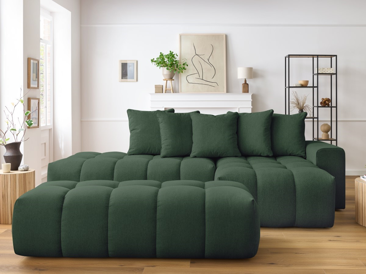 Canapé d'angle MONT-BLANC avec pouf vert — vue 5