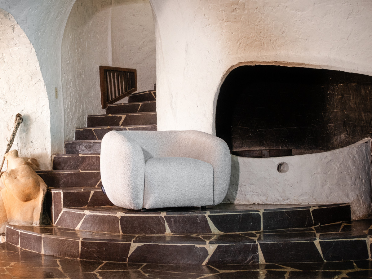 Fauteuil CELINE bouclette blanc — vue 5