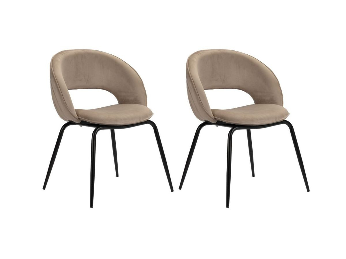 Set van 2 DOMI fluwelen stoffen stoelen