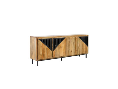 Buffet 4 portes 200 cm BILBAO bois massif de manguier