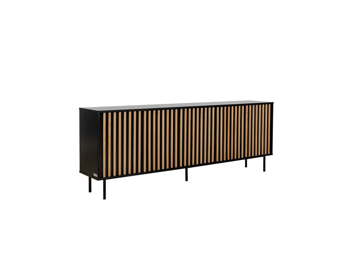 Buffet 5 portes 220 cm CORNEILLE tasseaux pin massif — vue 3