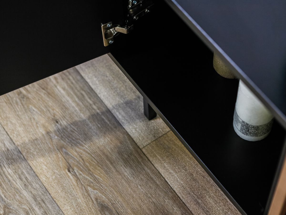 TV-kast met 5 deuren, 220 cm, CORNEILLE, massief grenen latten