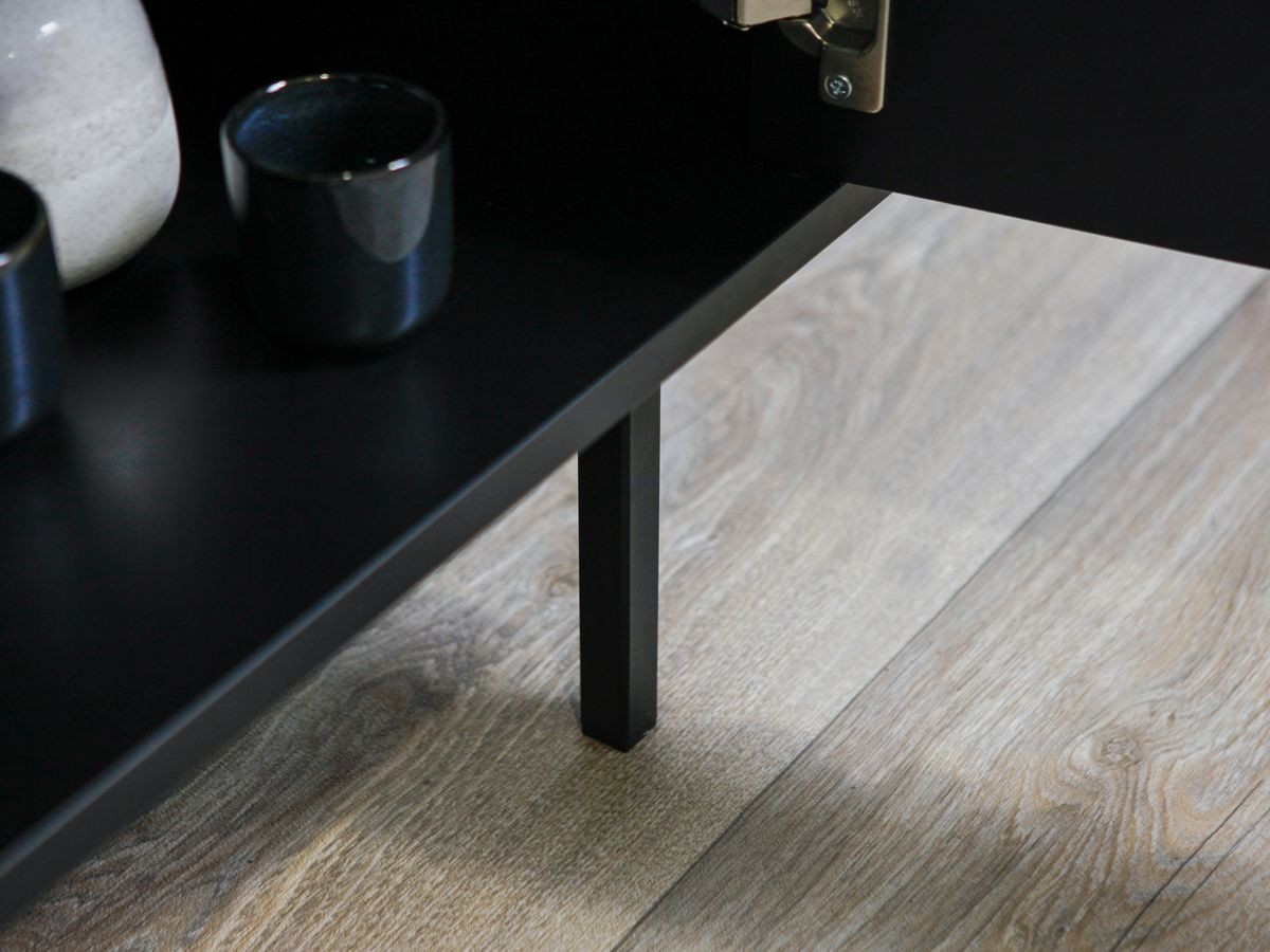 TV-kast met 5 deuren, 220 cm, CORNEILLE, massief grenen latten