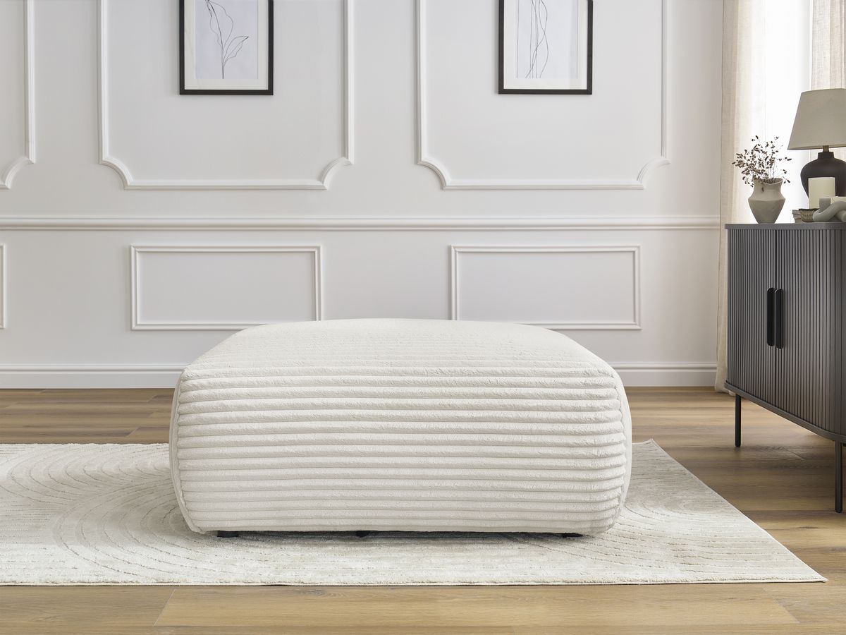 Pouf LUCIEN gros côtelé doux beige — vue 5