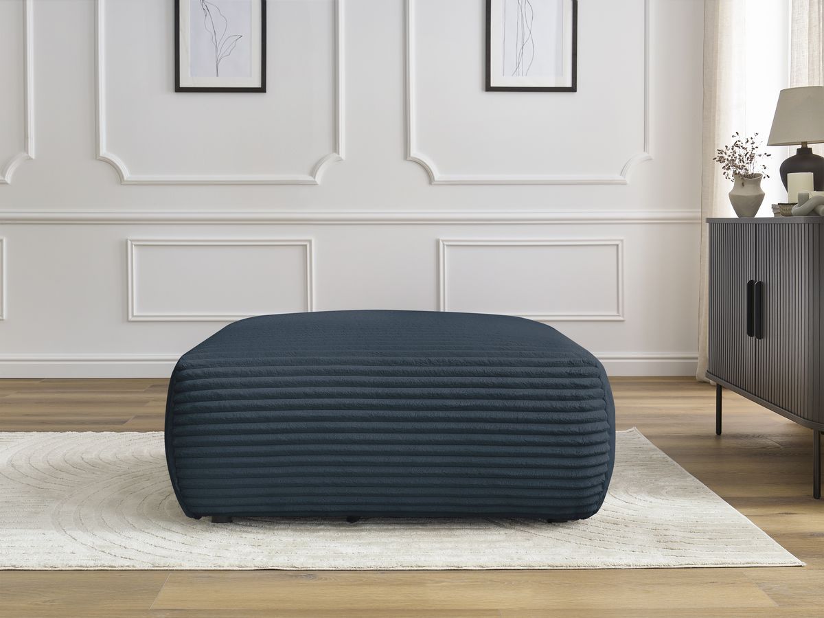 Pouf LUCIEN gros côtelé doux bleu foncé — vue 5