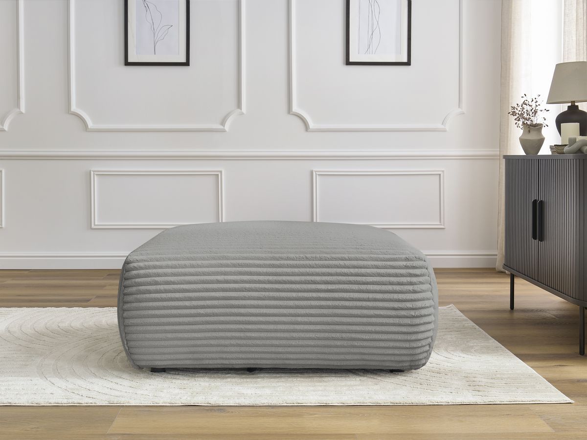 Pouf LUCIEN gros côtelé doux gris foncé — vue 5