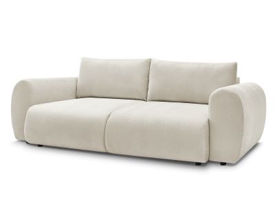 Canapé droit convertible coffre LUCIEN tissu lisse