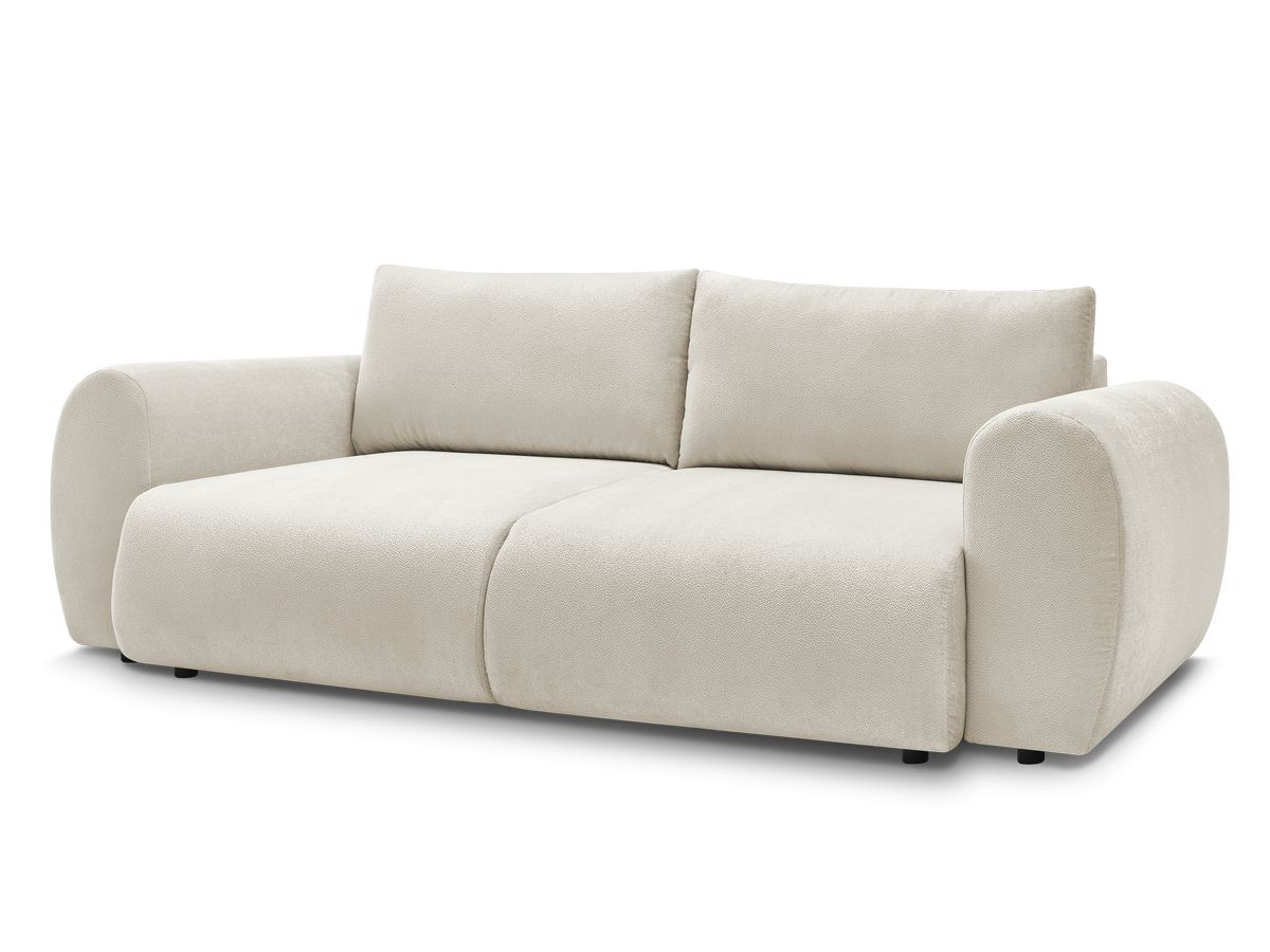 Canapé droit convertible coffre LUCIEN tissu lisse