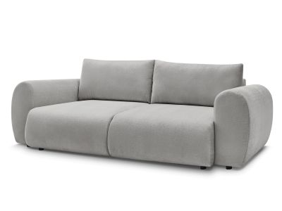 Canapé droit convertible coffre LUCIEN tissu lisse