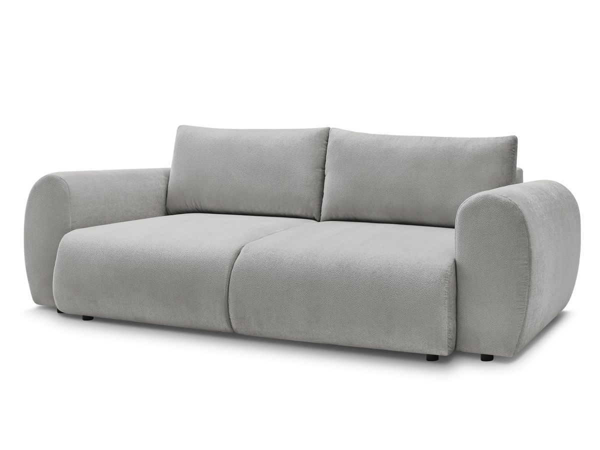 Canapé droit convertible coffre LUCIEN tissu lisse