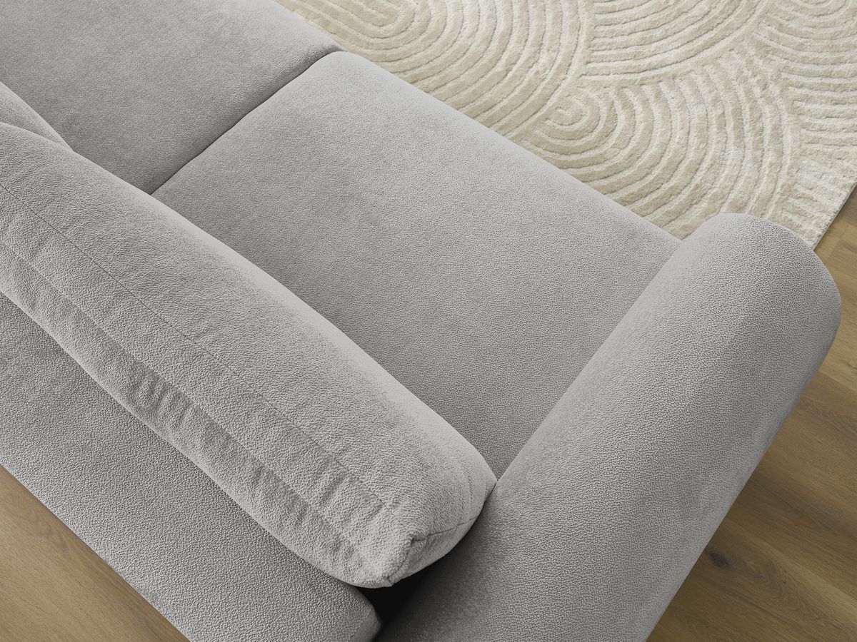 Canapé droit convertible coffre LUCIEN tissu lisse