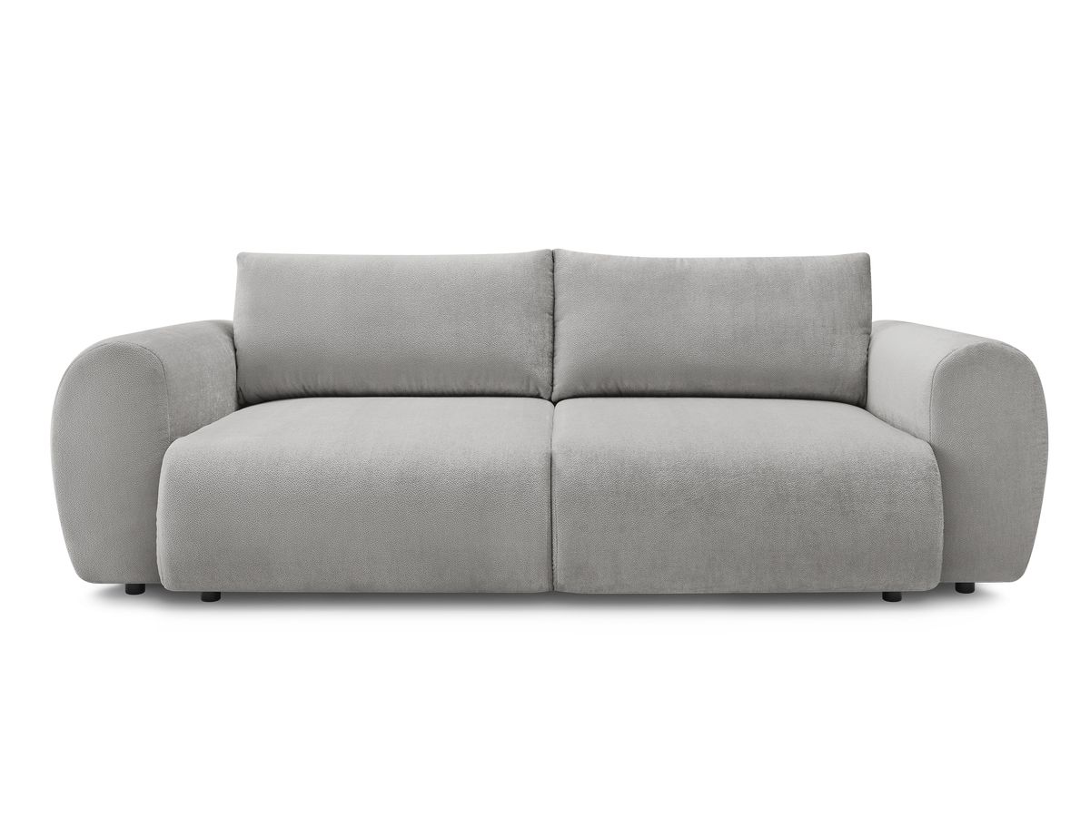 Canapé droit convertible coffre LUCIEN tissu lisse