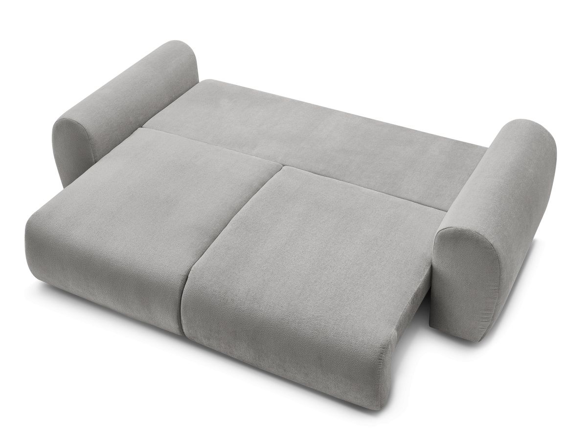 Canapé droit convertible coffre LUCIEN tissu lisse