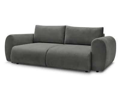 Canapé droit convertible coffre LUCIEN tissu lisse