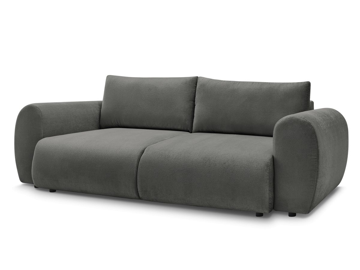 Canapé droit convertible coffre LUCIEN tissu lisse