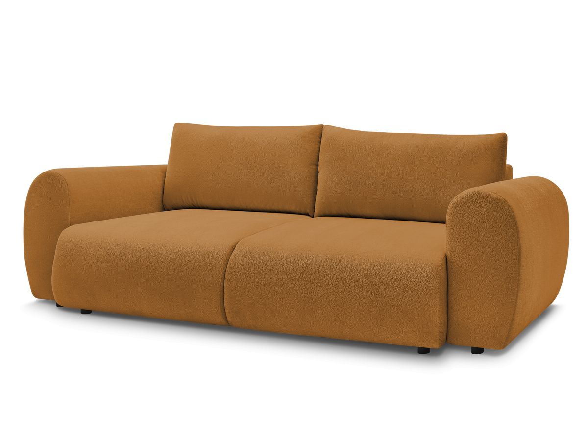 Canapé droit convertible coffre LUCIEN tissu lisse