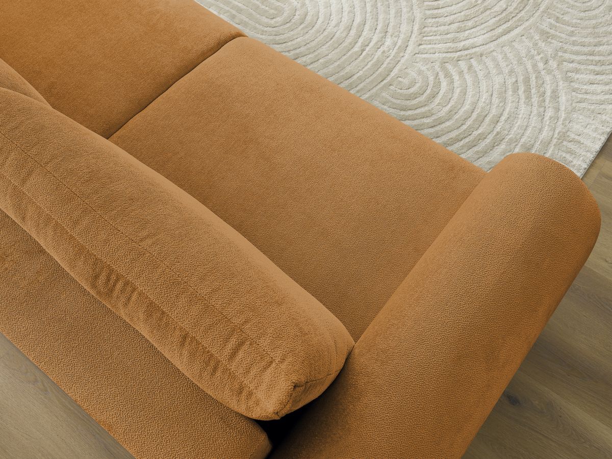 Canapé droit convertible coffre LUCIEN tissu lisse