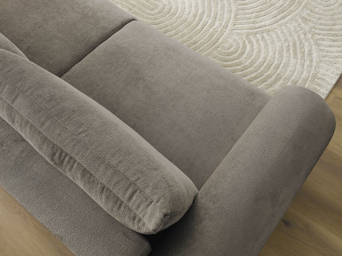 Canapé droit convertible coffre LUCIEN tissu lisse