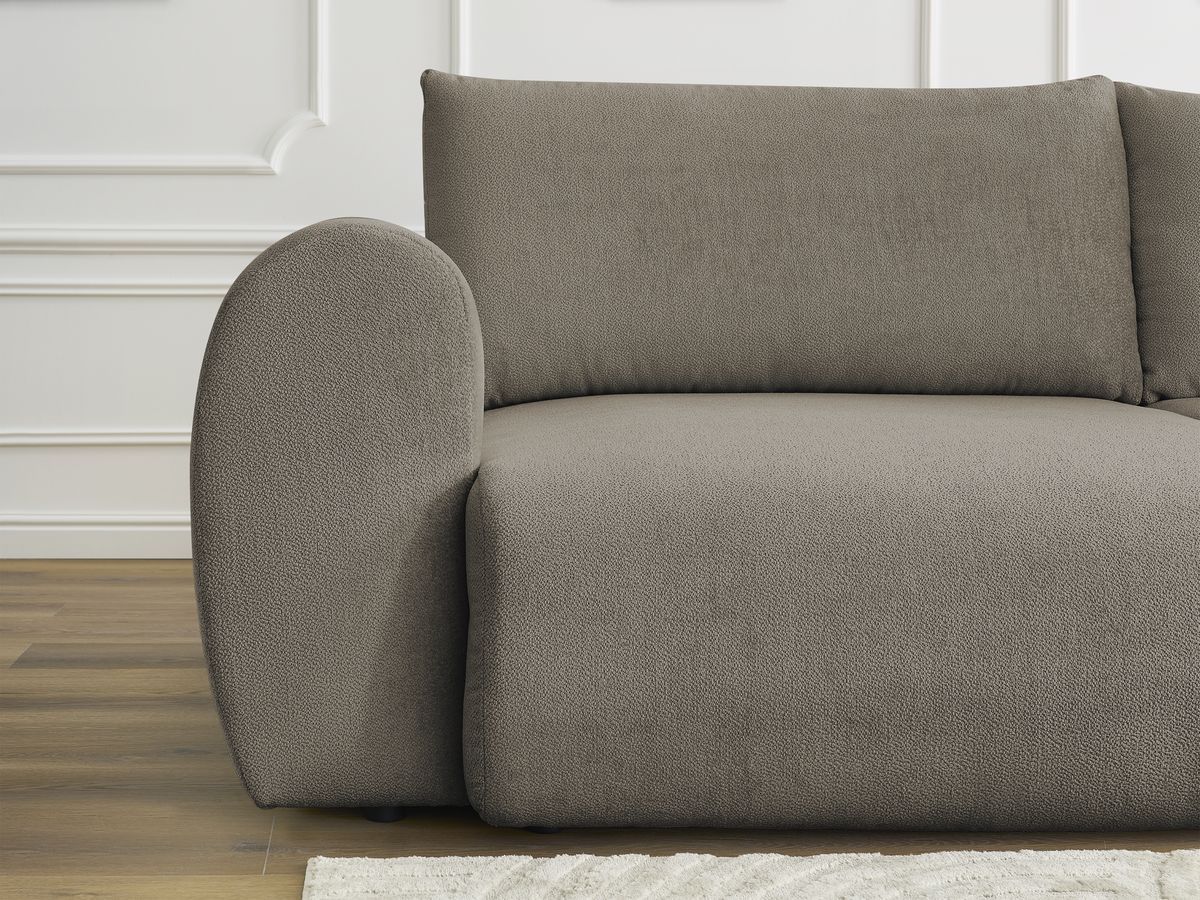 Canapé droit convertible coffre LUCIEN tissu lisse