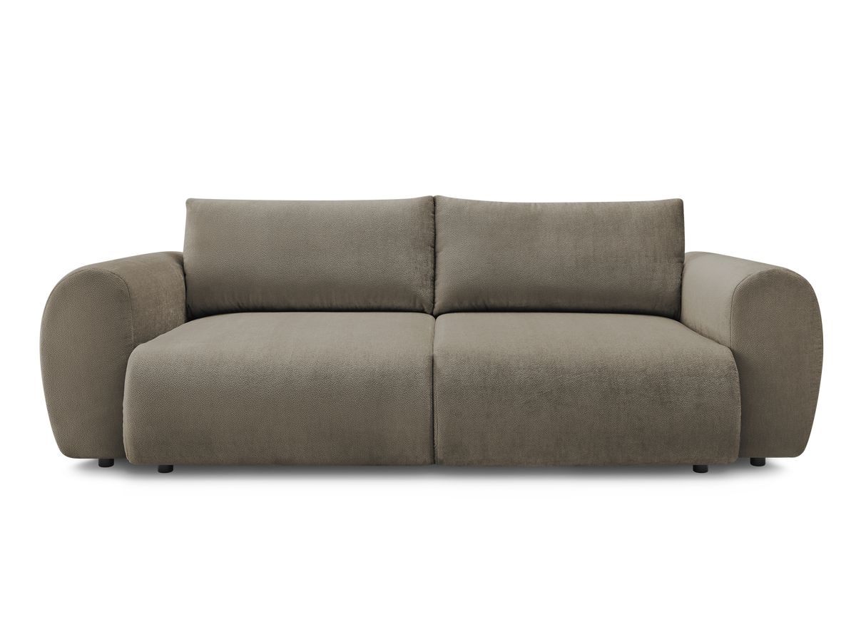 Canapé droit convertible coffre LUCIEN tissu lisse