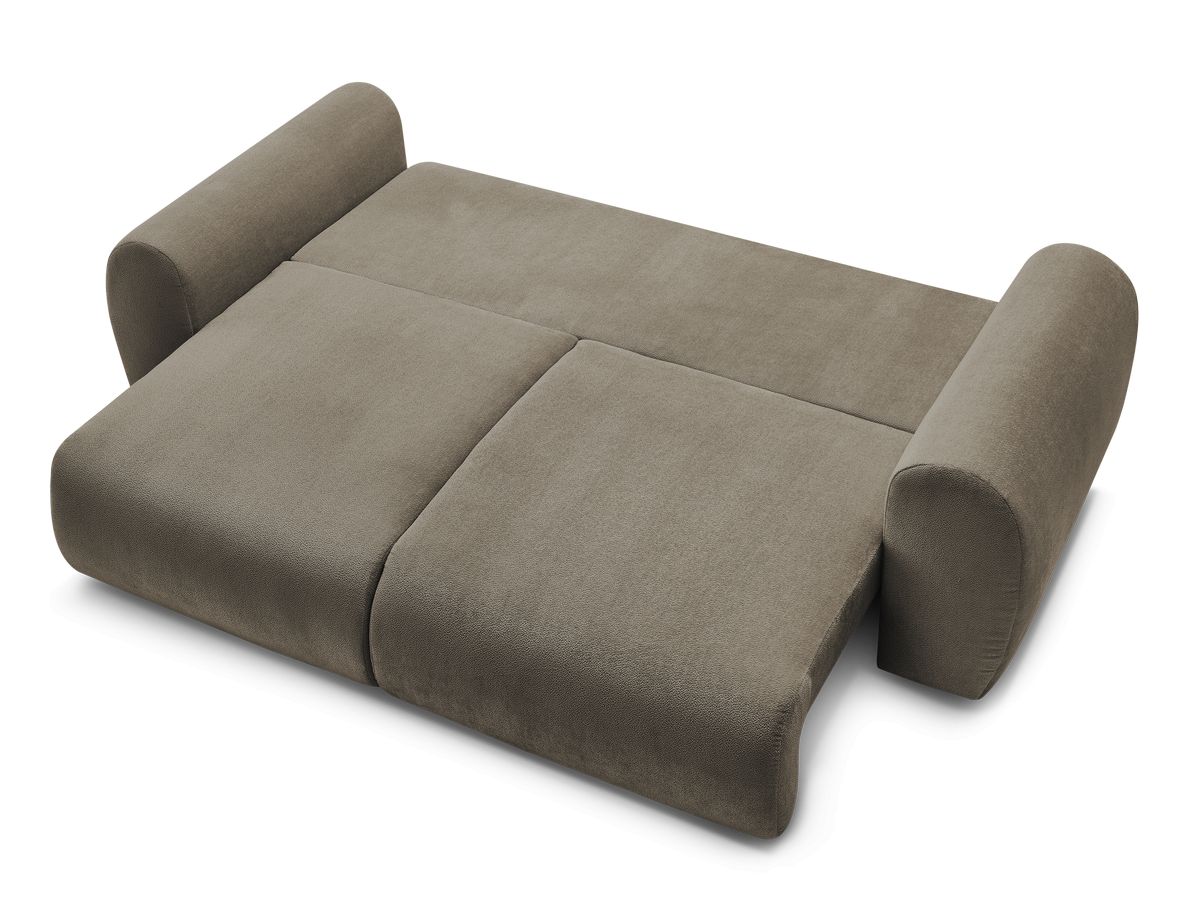 Canapé droit convertible coffre LUCIEN tissu lisse