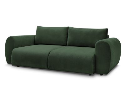 Canapé droit convertible coffre LUCIEN tissu lisse