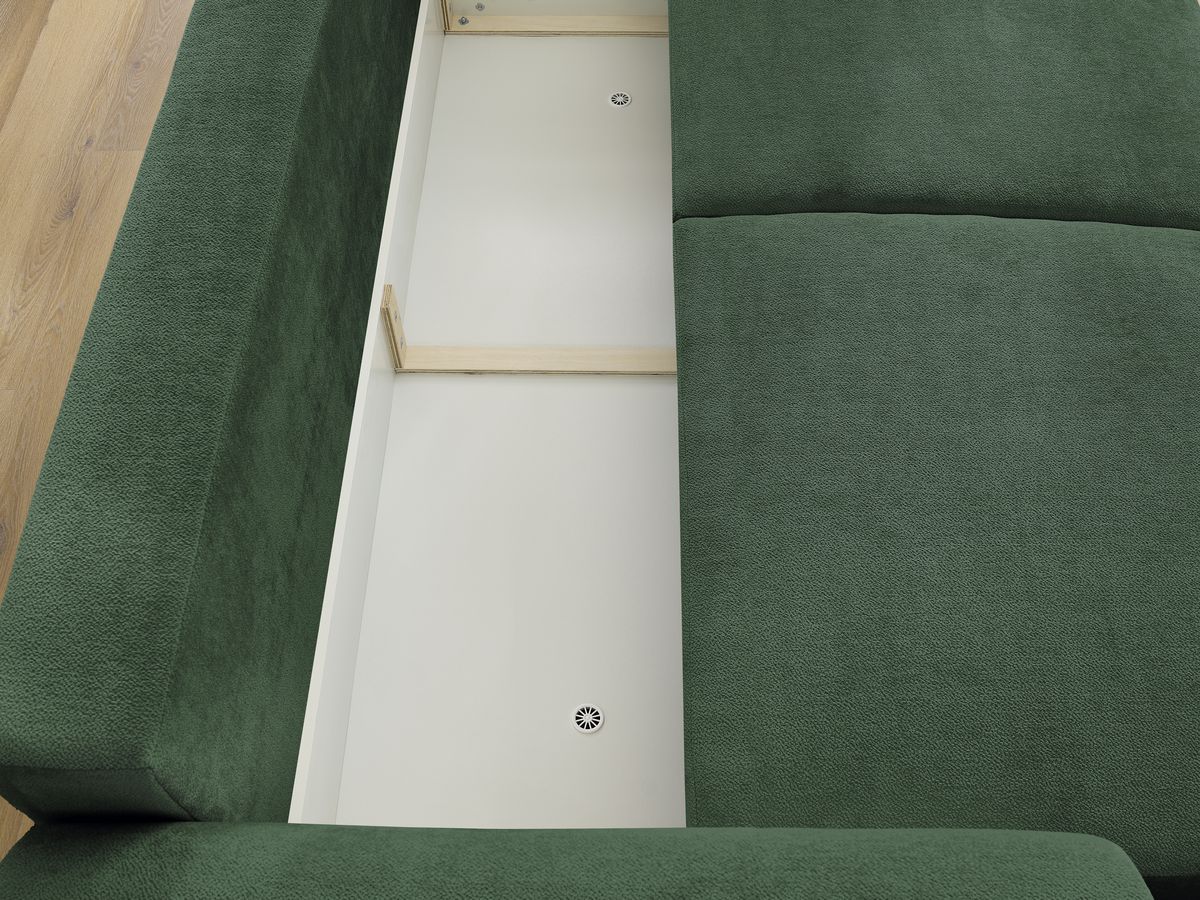 Canapé d'angle fixe EVEREST tissu chiné - Orange - Angle droit - 10 coussins