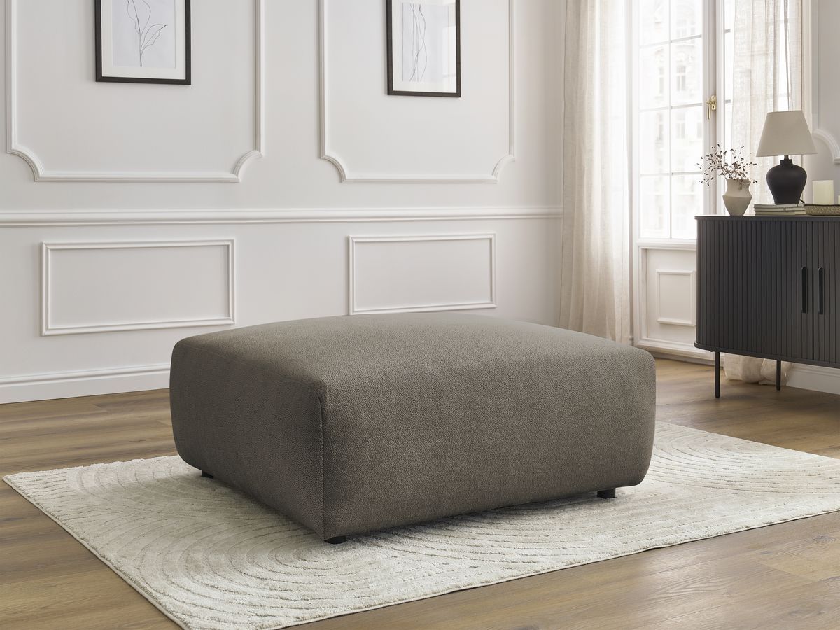 Pouf LUCIEN tissu lisse