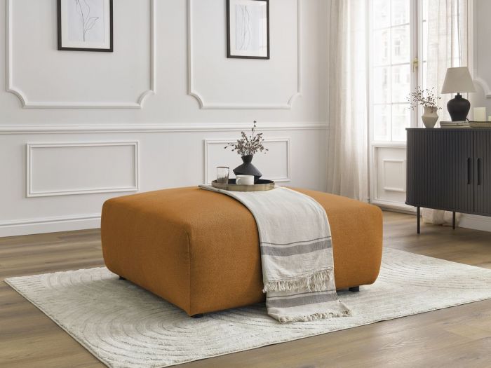 Pouf LUCIEN tissu lisse