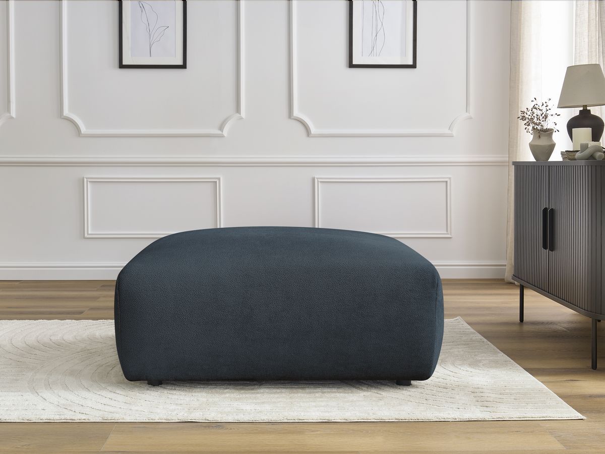 Pouf LUCIEN lisse bleu foncé — vue 5