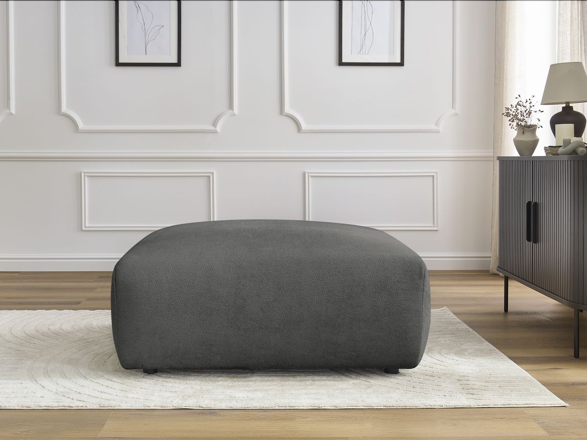 Pouf LUCIEN lisse gris foncé — vue 5