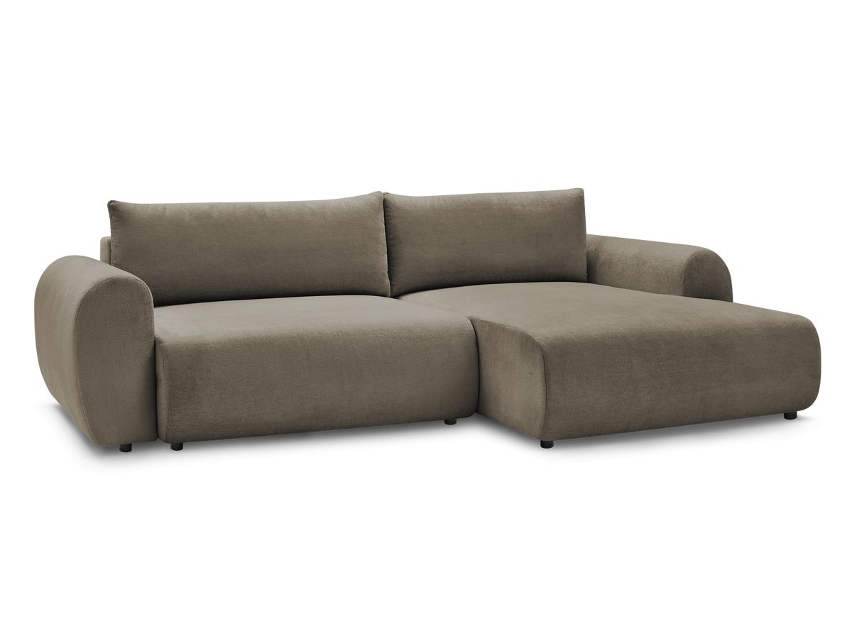 Canapé d'angle convertible coffre LUCIEN tissu lisse