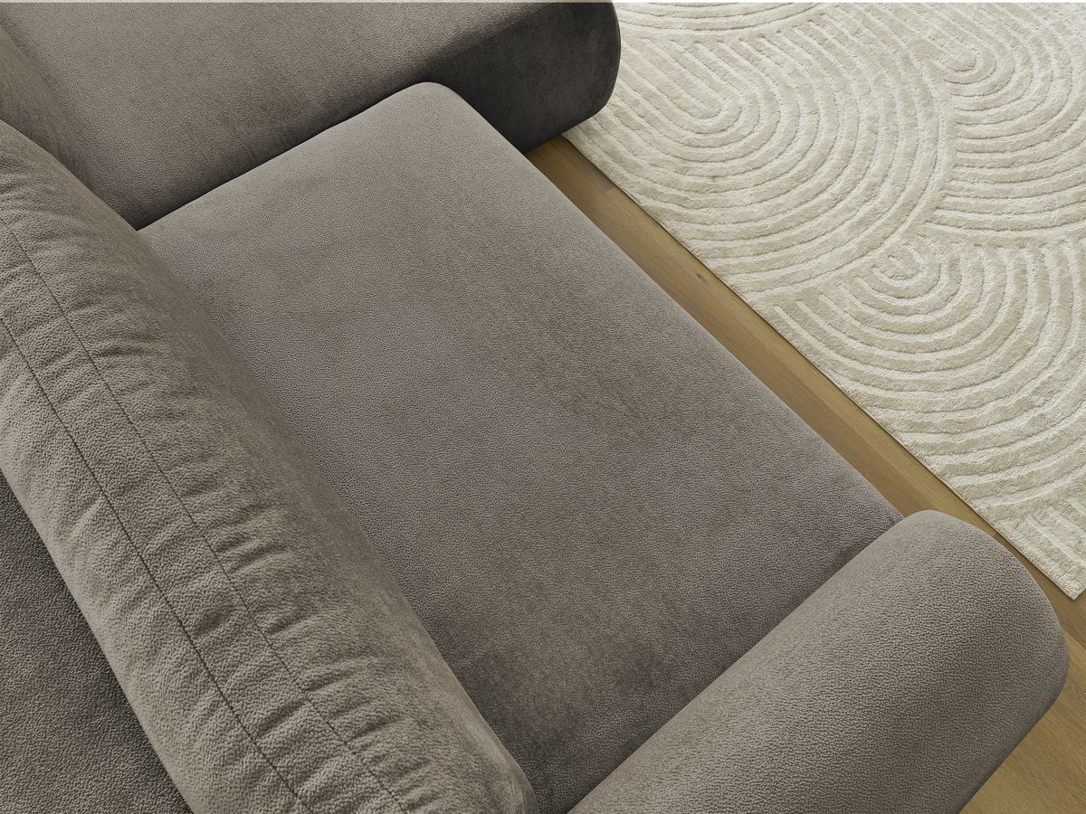 Canapé d'angle convertible coffre LUCIEN tissu lisse