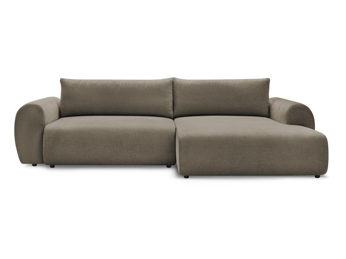 Canapé d'angle convertible coffre LUCIEN tissu lisse
