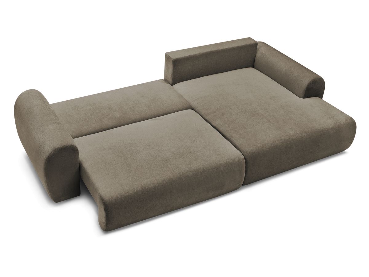Canapé d'angle convertible coffre LUCIEN tissu lisse