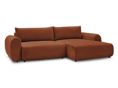 Canapé d'angle convertible coffre LUCIEN tissu lisse