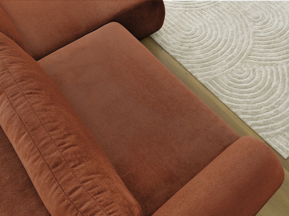 Canapé d'angle convertible coffre LUCIEN tissu lisse