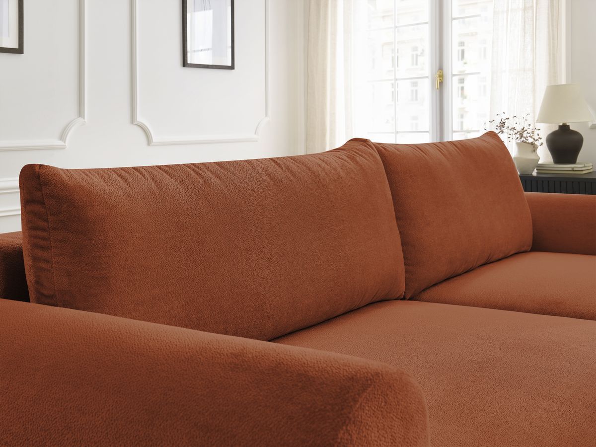 Canapé d'angle convertible coffre LUCIEN tissu lisse