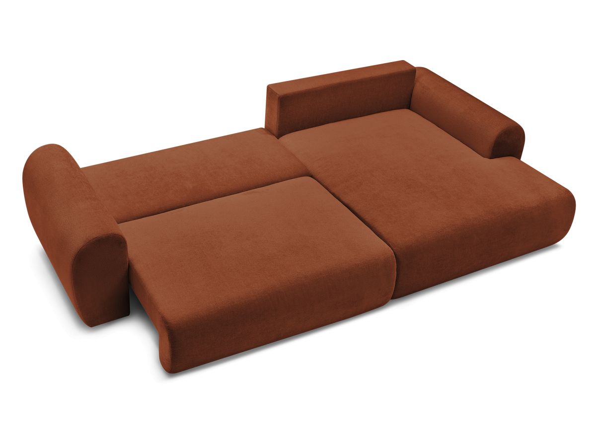 Canapé d'angle convertible coffre LUCIEN tissu lisse