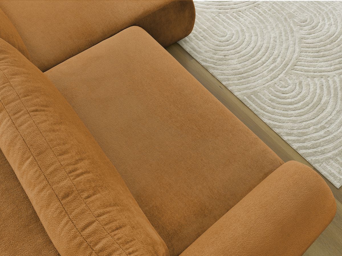 Canapé d'angle convertible coffre LUCIEN tissu lisse