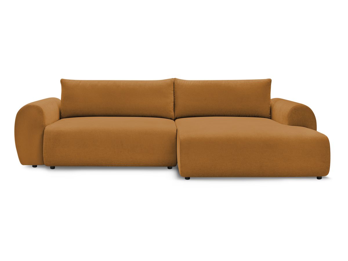 Canapé d'angle convertible coffre LUCIEN tissu lisse