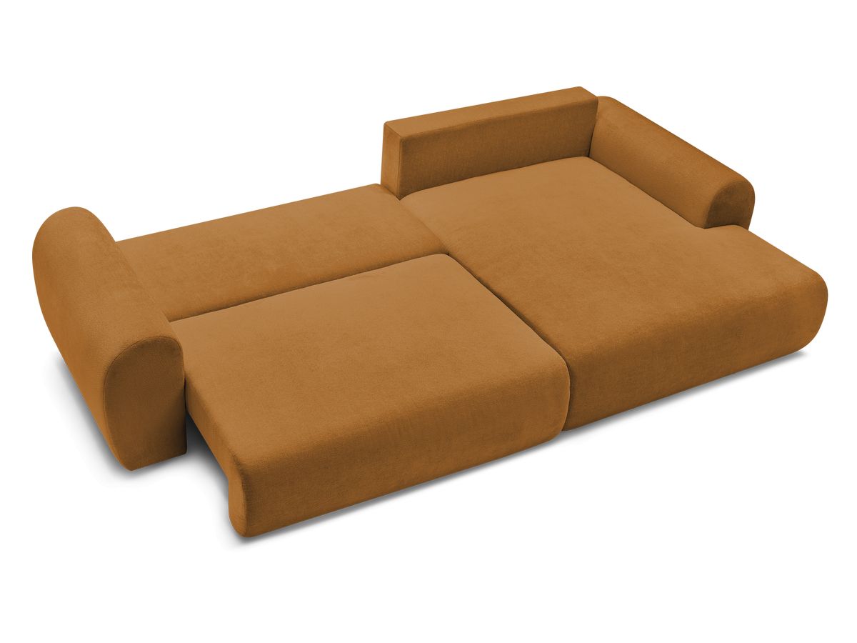 Canapé d'angle convertible coffre LUCIEN tissu lisse