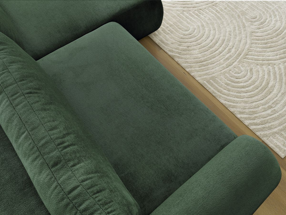 Canapé d'angle convertible coffre LUCIEN tissu lisse