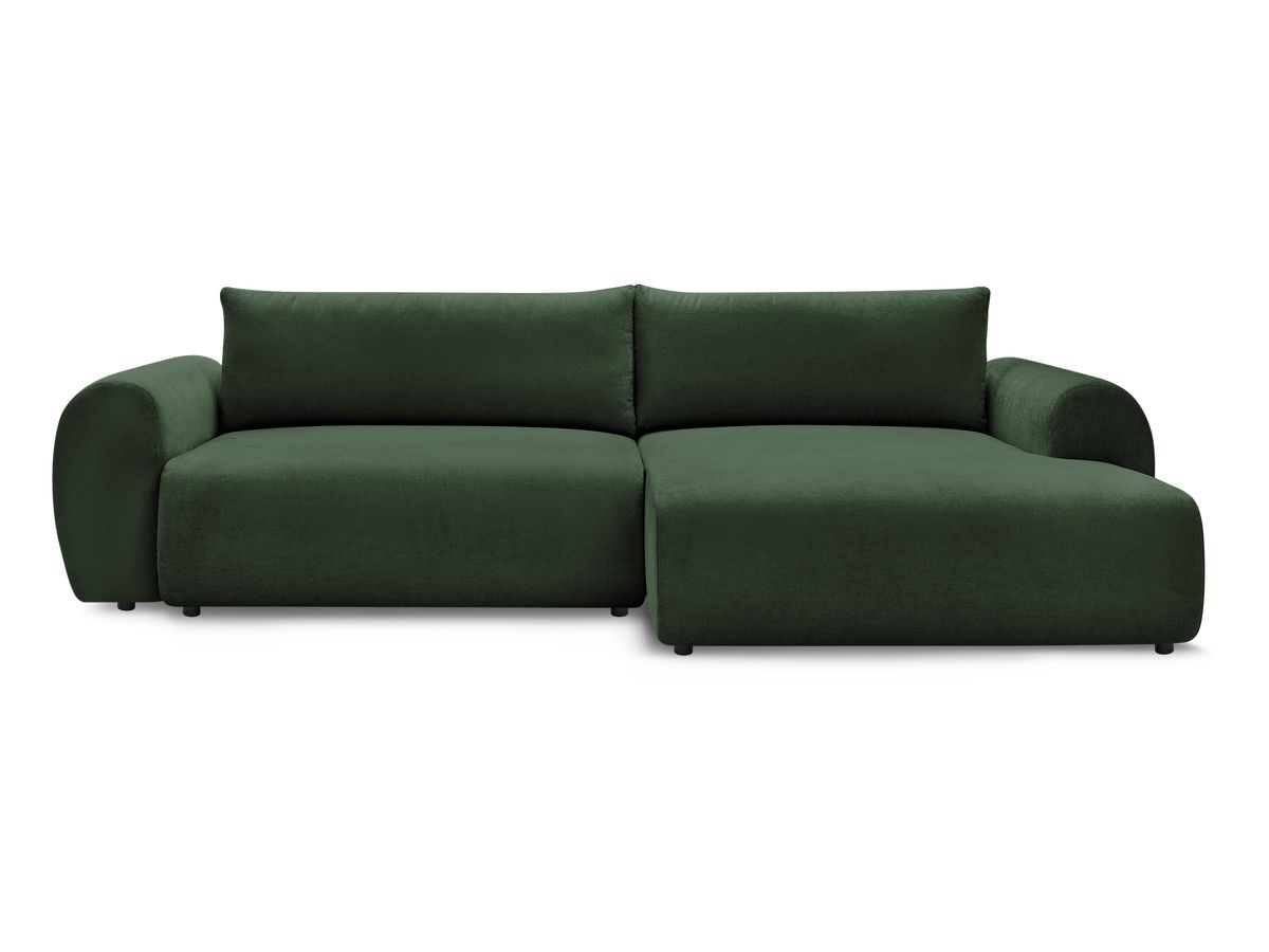 Canapé d'angle convertible coffre LUCIEN tissu lisse