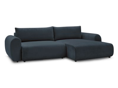 Canapé d'angle convertible coffre LUCIEN tissu lisse
