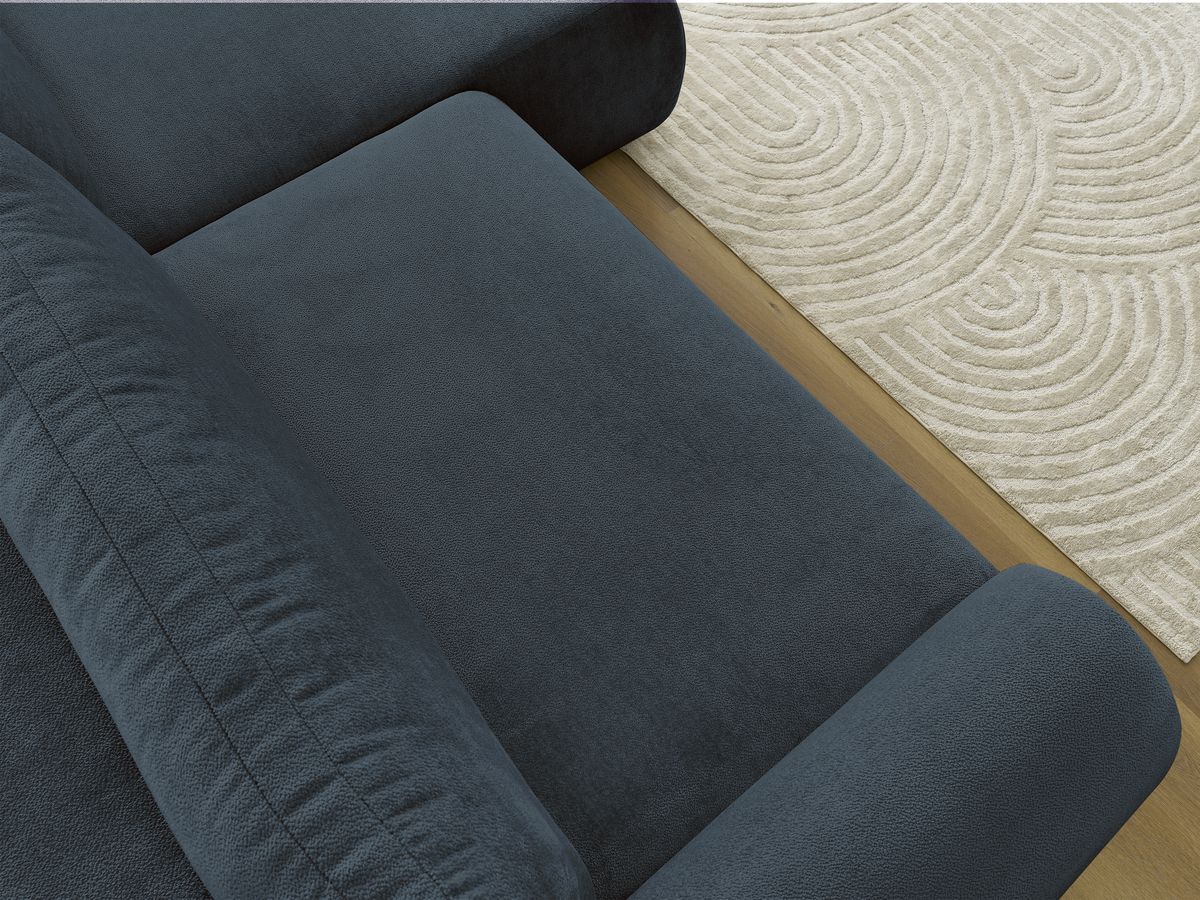 Canapé d'angle convertible coffre LUCIEN tissu lisse