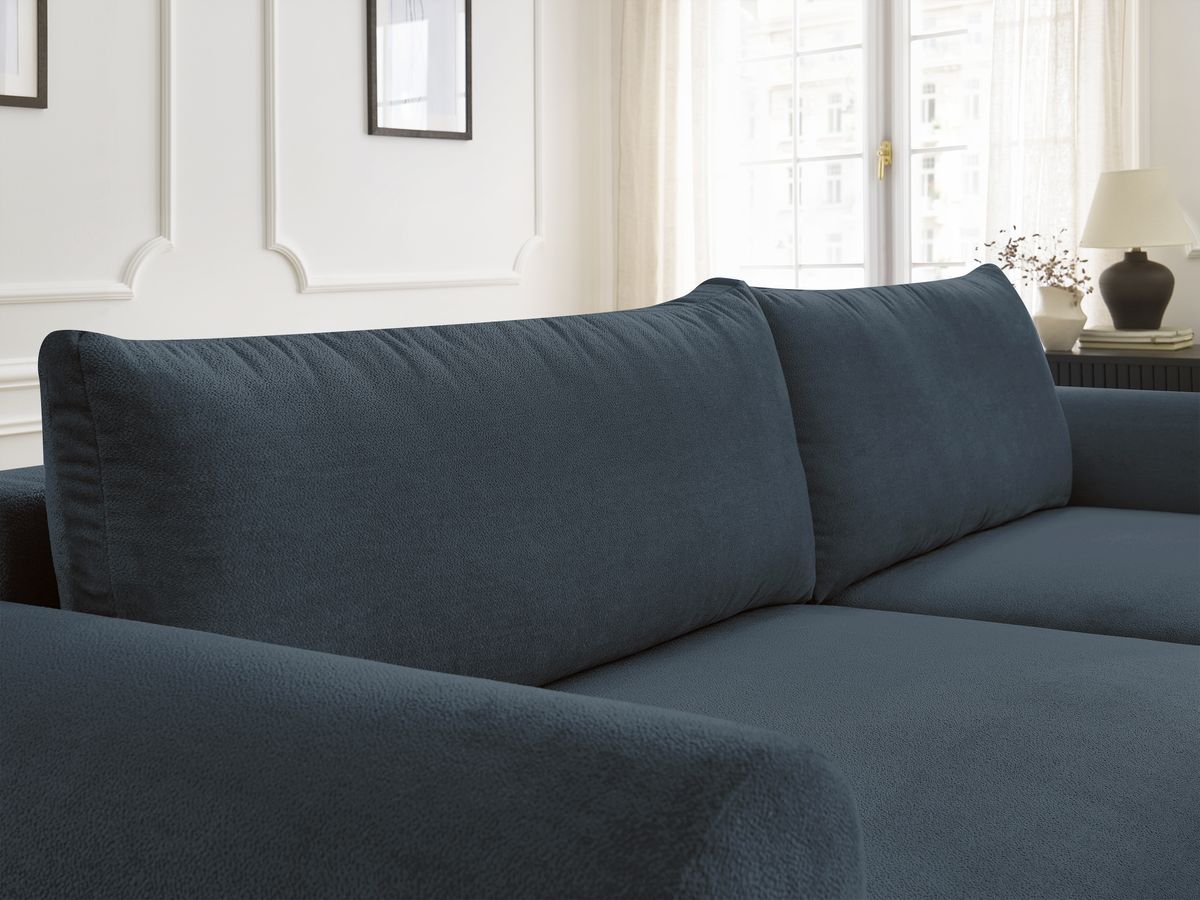 Canapé d'angle convertible coffre LUCIEN tissu lisse