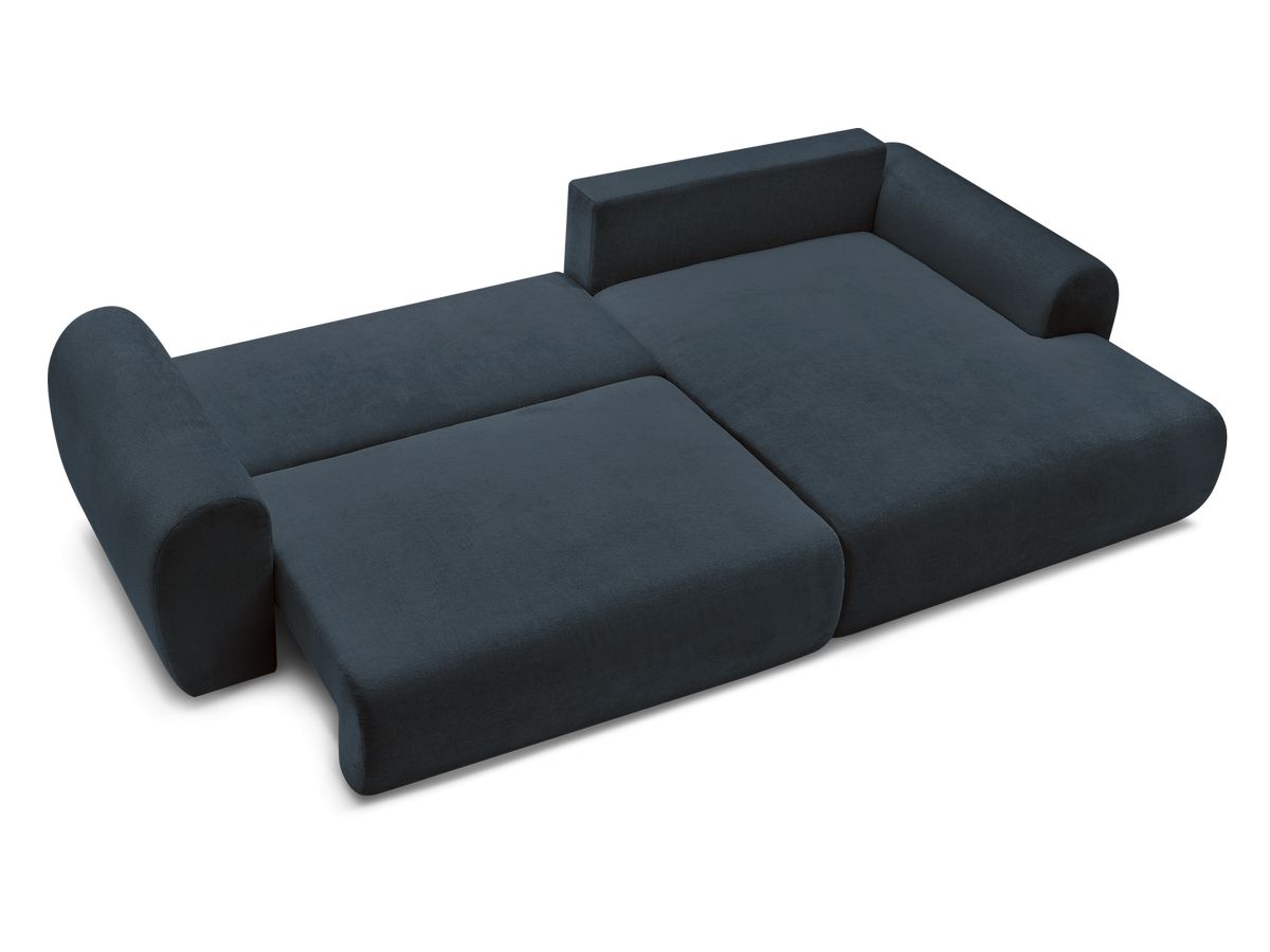 Canapé d'angle convertible coffre LUCIEN tissu lisse
