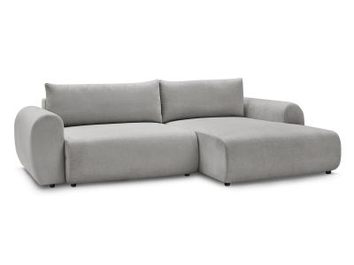 Canapé d'angle convertible coffre LUCIEN tissu lisse