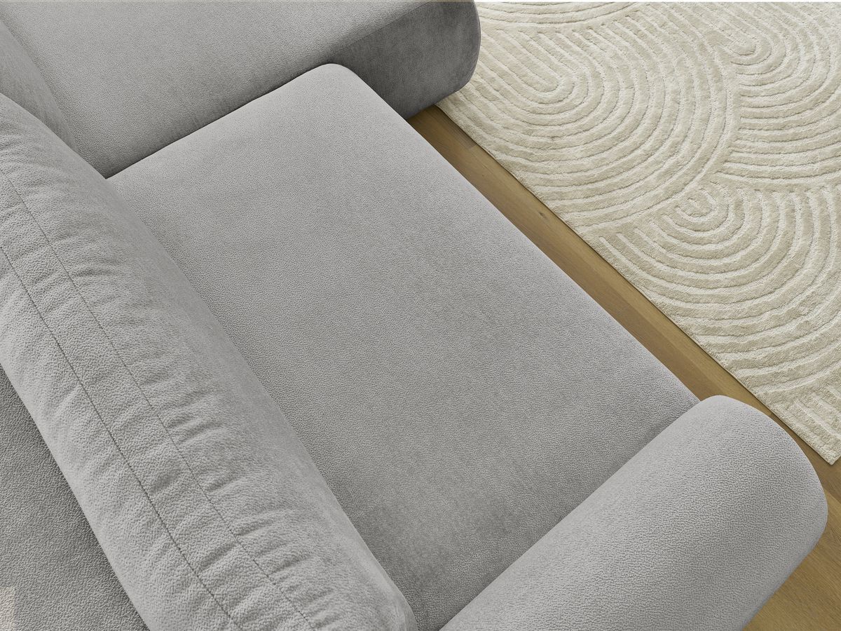Canapé d'angle convertible coffre LUCIEN tissu lisse